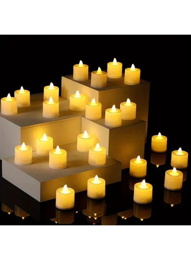 بطاريات شموع LED تعمل بالبطارية 12 قطعة ضوء أصفر لديكور الزفاف والعطلات - Image 4