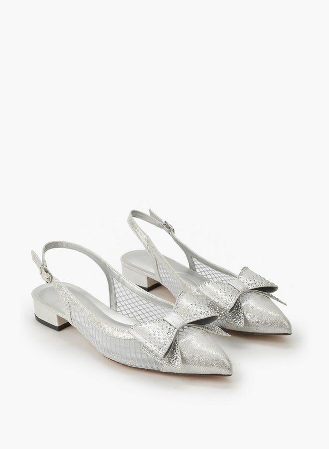 Celeste Women Bow Embellished Buckle Closure Pointed Toe Shoes - Image 1
