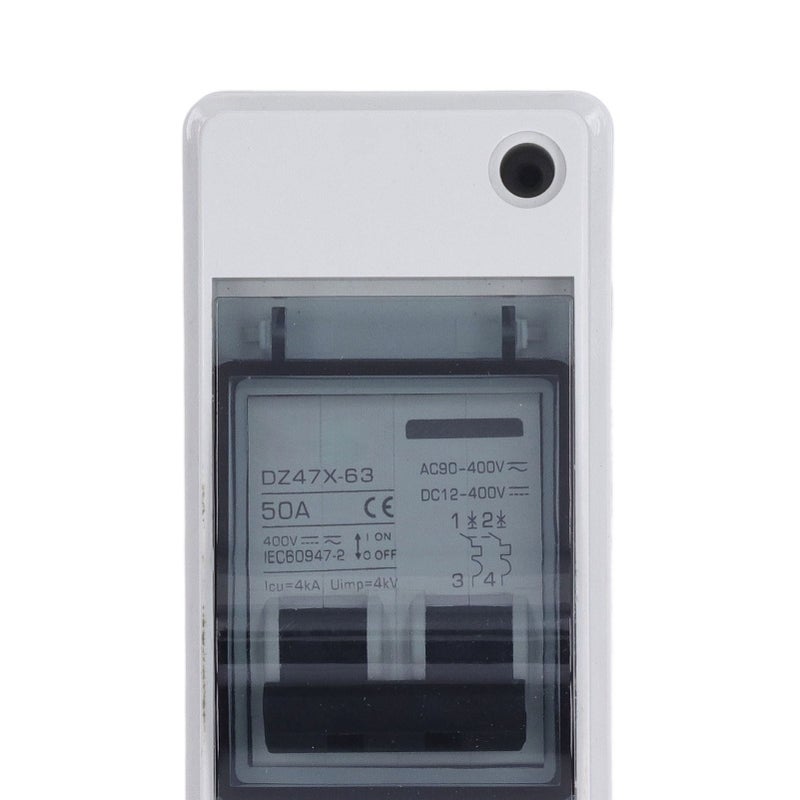 Miniature Circuit Breaker 50Amp Waterproof 2P DC Solar Disconnect Switch Isolator for Solar PV System DC 12‑400V AC 90‑400V - Image 3