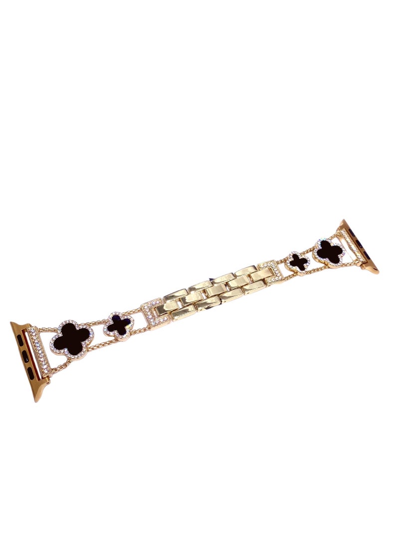 Y&D For Apple Watch 38/40/41MM Fashion Diamond Clover Metal Strap  - Image 1