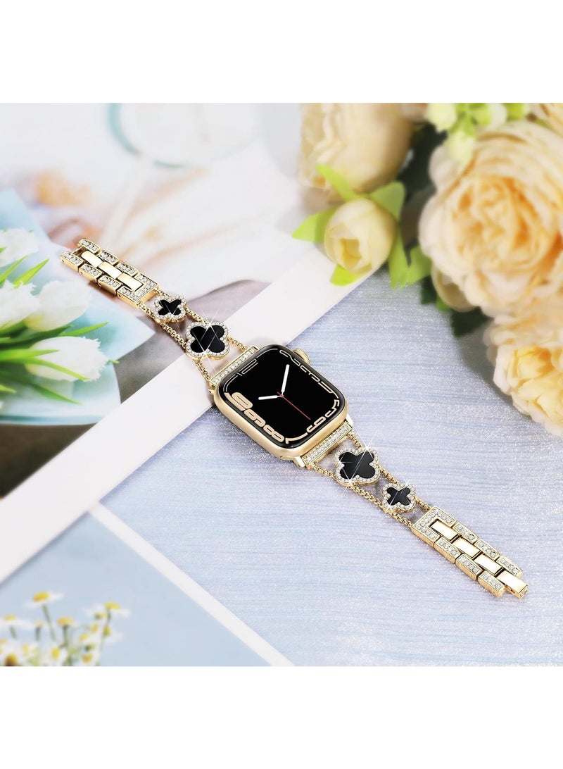 Y&D For Apple Watch 38/40/41MM Fashion Diamond Clover Metal Strap  - Image 4