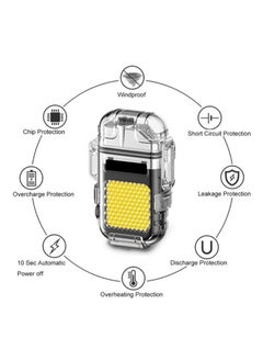 Rewell Lighter Electric Lighter USB Type C Rechargeable Lighter Dual Arc Lighter Waterproof Windproof Flameless Lighter with Flashlight for Candle Camping Hiking Adventure Black  - Image 2