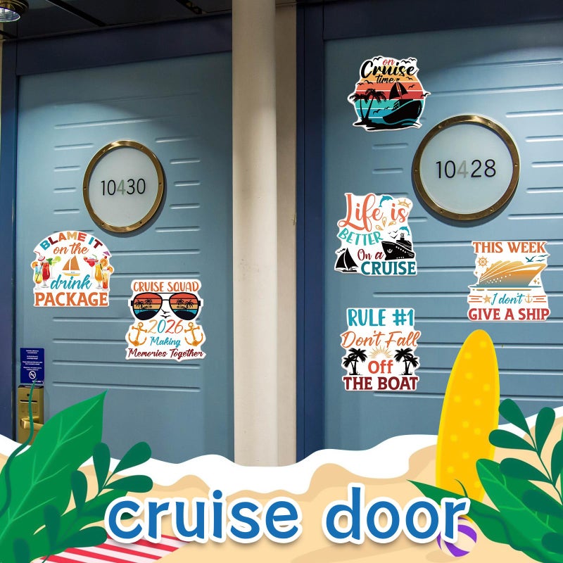 Wxiben Large Cruise Door Decorations Magnetic - Wxiben 6PCS 2026 Sea Navigation Cruise Ship Door Decorations Funny Boat Anchor Tropical Drink Coconut Tree Cruise Door Magnets for Carnival Cabin Fridge Decor - Image 5