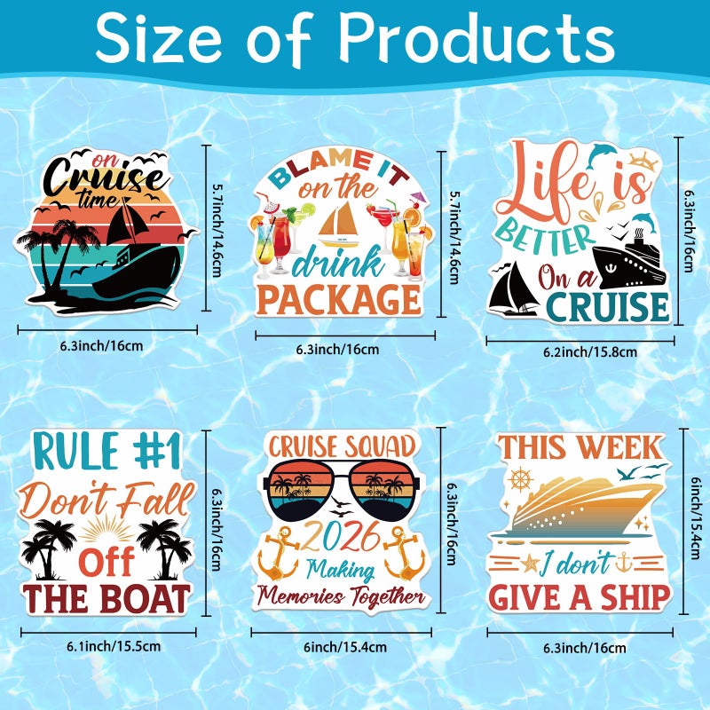 Wxiben Large Cruise Door Decorations Magnetic - Wxiben 6PCS 2026 Sea Navigation Cruise Ship Door Decorations Funny Boat Anchor Tropical Drink Coconut Tree Cruise Door Magnets for Carnival Cabin Fridge Decor - Image 2