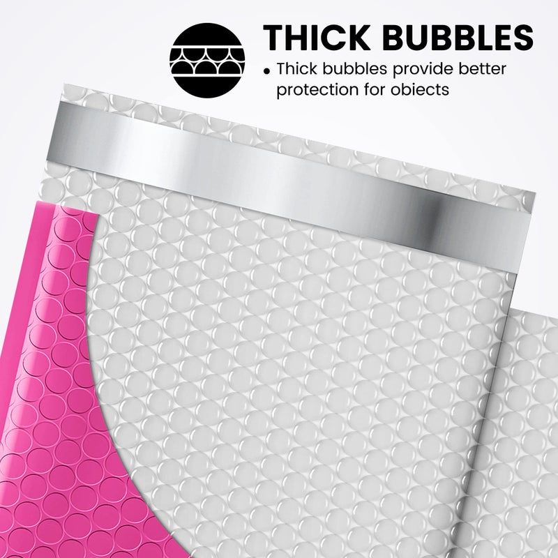 Fuxury Bubble Mailers 6x10" 100 Pack Pink Thick Padded Envelopes Usable Size 6x9" Mailing Envelopes Bubble Padded, Shipping Bags for Mailing,Packaging, Small Business, Boutique, Bulk #0 - Image 4