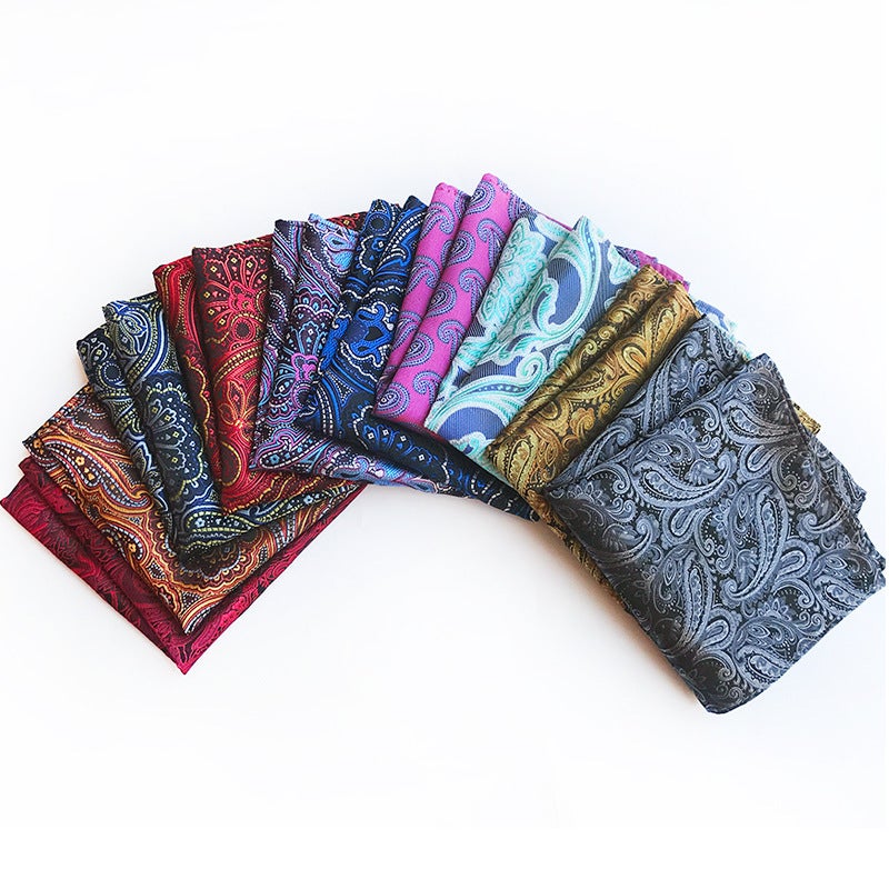 Men'S Pocket Towel New Small Square Cashew Flower Striped Breast Towel Small Square Towel Handkerchief Towel - Image 5