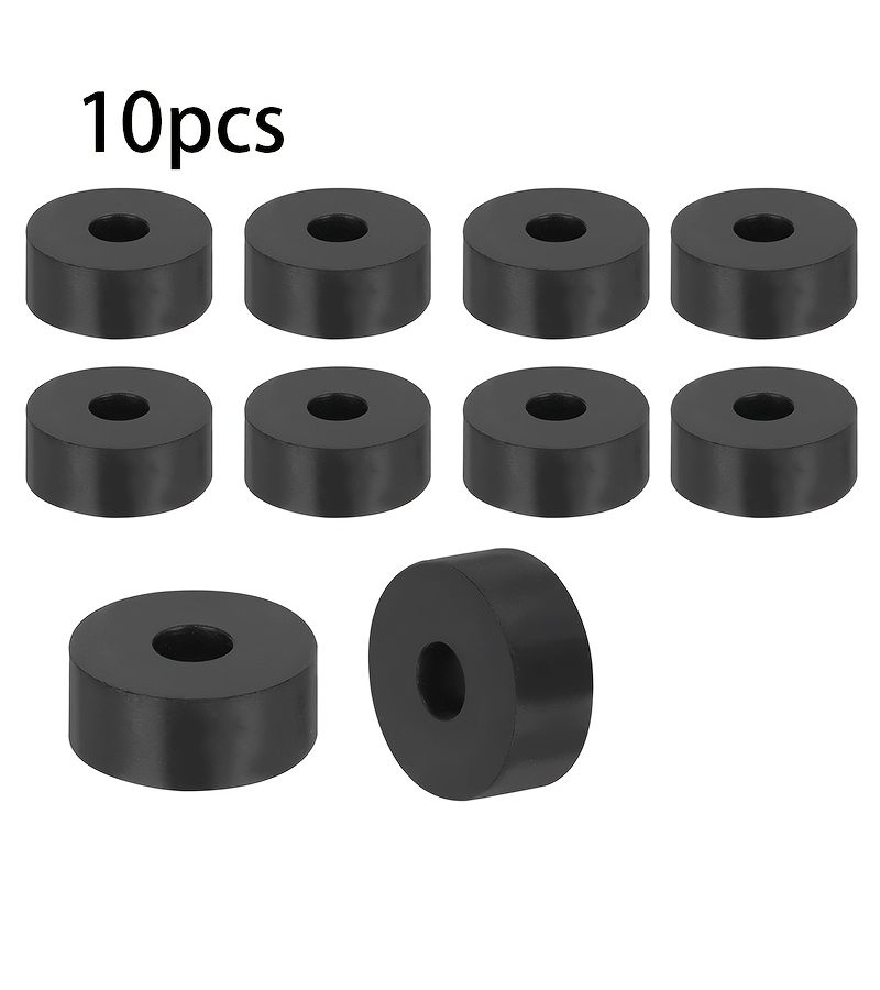10 Pcs Thick Rubber Spacer Black Round Rubber Bushing Anti Vibration Flat Washer For Home Industrial Machinery - Image 1