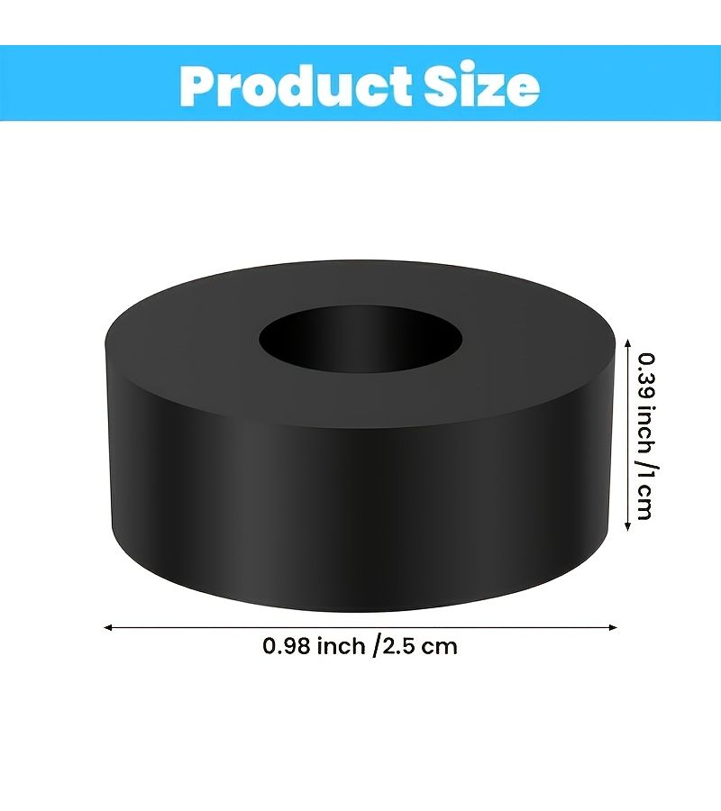 10 Pcs Thick Rubber Spacer Black Round Rubber Bushing Anti Vibration Flat Washer For Home Industrial Machinery - Image 2