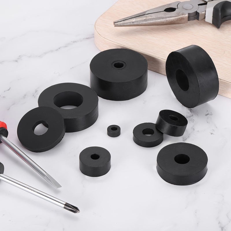 10 Pcs Thick Rubber Spacer Black Round Rubber Bushing Anti Vibration Flat Washer For Home Industrial Machinery - Image 3