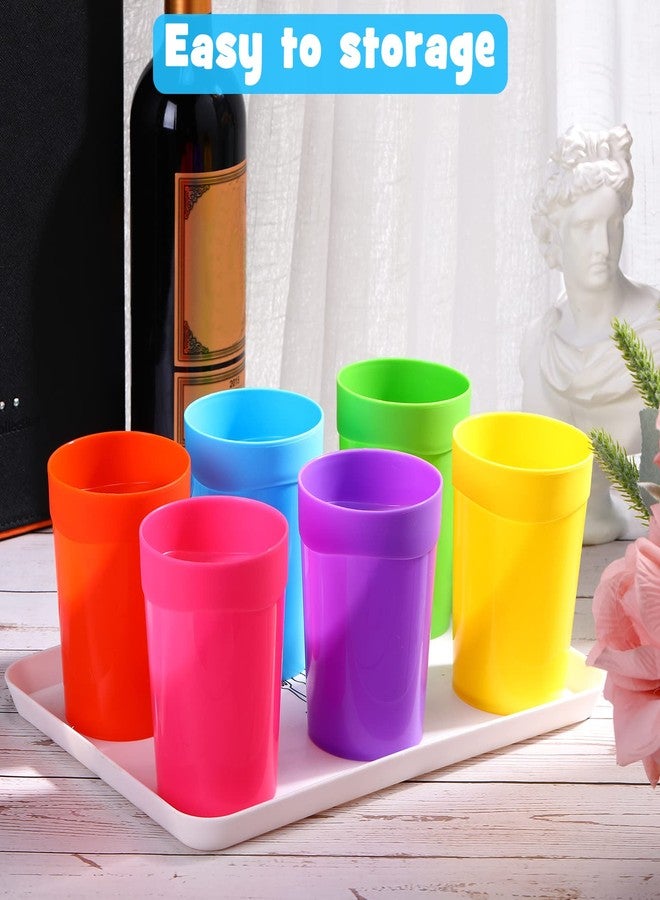 Chengu 30 Pack Reusable 13.7oz Unbreakable Tumblers - Plastic Kids & Adults Cups - Break Resistant Water & Juice Tumblers for Parties & Events - 6 Colors - Image 4