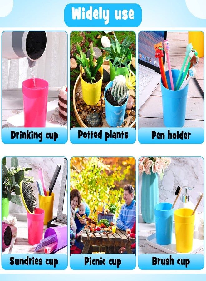 Chengu 30 Pack Reusable 13.7oz Unbreakable Tumblers - Plastic Kids & Adults Cups - Break Resistant Water & Juice Tumblers for Parties & Events - 6 Colors - Image 5