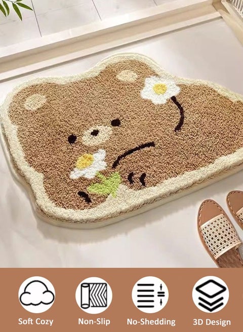 Bathroom Rugs, Bath Mats for Bathroom Non-Slip, Super Soft and Water Absorbent, Machine Washable Bath Mats Cute Pattern Design Area Rug for Bathroom Floor, Tub, Shower and Home Decor Accessories（61*41cm）