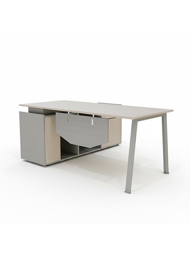 Neo Front Manager Executive Desk with File Cabinet, Large Office Desk L Shaped Computer Desk with Drawers and Storage Shelves, Business Furniture Desk Workstation for Home Office SM-BT1816 - Image 2