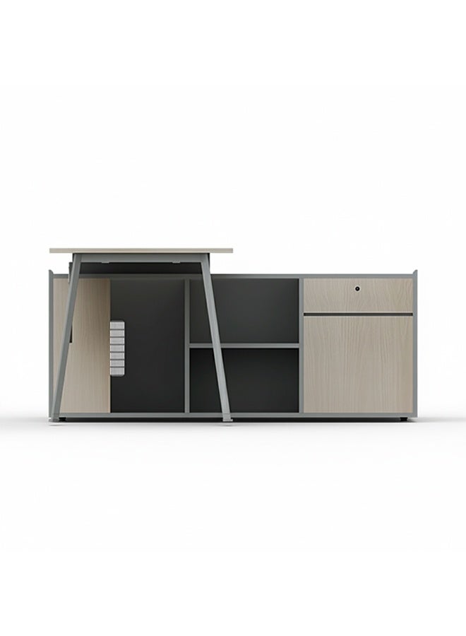 Neo Front Manager Executive Desk with File Cabinet, Large Office Desk L Shaped Computer Desk with Drawers and Storage Shelves, Business Furniture Desk Workstation for Home Office SM-BT1816 - Image 4