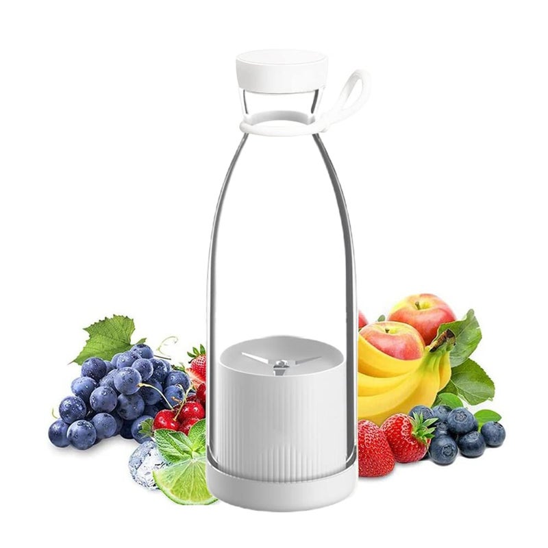 Marrone Portable Blender Mini Jug Blenders Multifunctional Fruit Mixer Mini Blender for Smoothie Fresh Juice Blender Milk Shakes 350ml HomeGymTravel White - Image 1