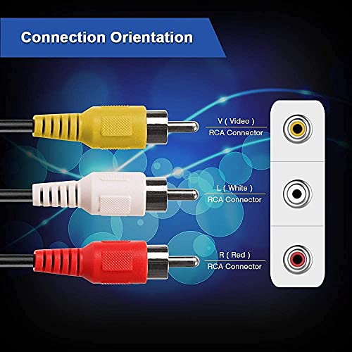 KEBILSHOP 3 RCA Male to Male 3 RCA Audio Video AV Cable. Suitable for TV LC LED Home Theater Laptop PC DVD .Black,1 Pc Pack. (3 Meter) - Image 5