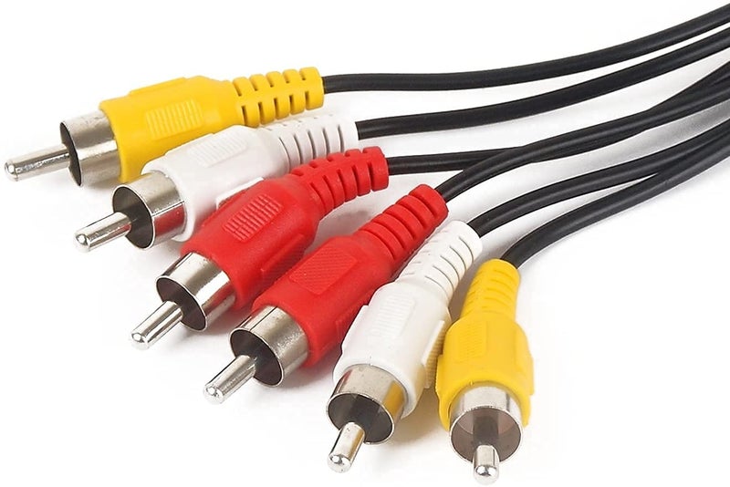 KEBILSHOP 3 RCA Male to Male 3 RCA Audio Video AV Cable. Suitable for TV LC LED Home Theater Laptop PC DVD .Black,1 Pc Pack. (3 Meter) - Image 4