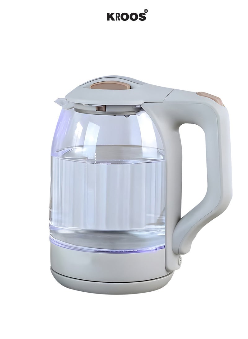 KROOS kroos Electric Glass Kettle 1500 Watt| BPA-free hot water kettle| Automatic shut-off and boil-dry protection KR-5438 