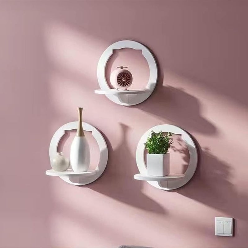 إكسفور مجموعة من 3 رفوف عائمة للجدران، سهلة التركيب، أبعاد 29x29x18 سم، رفوف من PVC بيضاء، عملية وزخرفية لغرفة الأطفال، غرفة المعيشة، غرفة النوم، وأكثر - Image 5