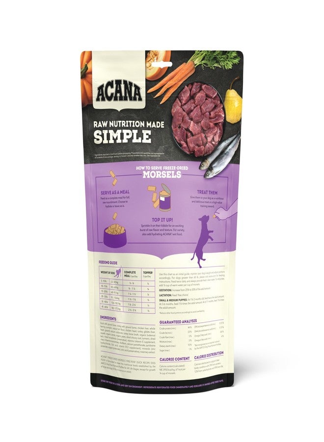 ACANA Grain-Free High Protein Freeze Dried Dog Food & Topper Free-Run Duck Recipe Morsels 8oz Bag - Image 2
