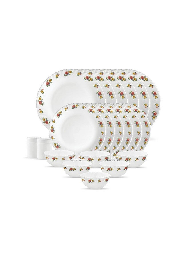 La Opala, Novo Collection, Opal Glass Dinner Set 20 pcs, Petite Roses, White - Image 1