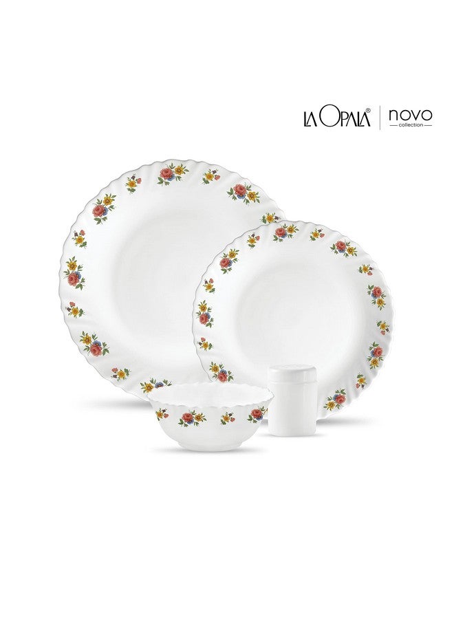 La Opala, Novo Collection, Opal Glass Dinner Set 20 pcs, Petite Roses, White - Image 2