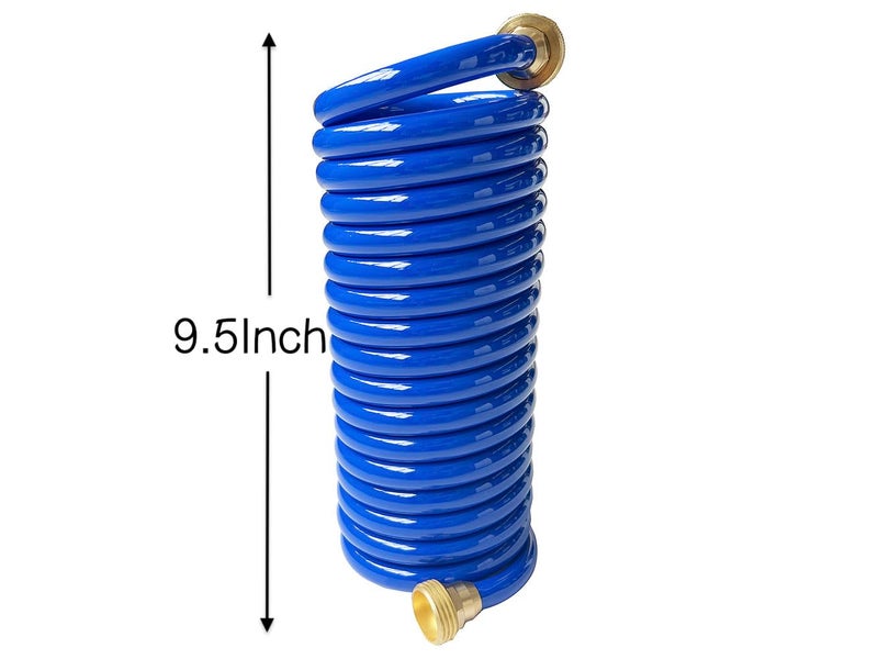 SANFU PU Recoil Garden Water Hose 3/8"ID(9.5 x 12.7mm) x 15ft Premium with 3/4"Inch Brass Fittings Retractable, Outdoor Patio Hose Marine&Boat, Blue(15') - Image 2