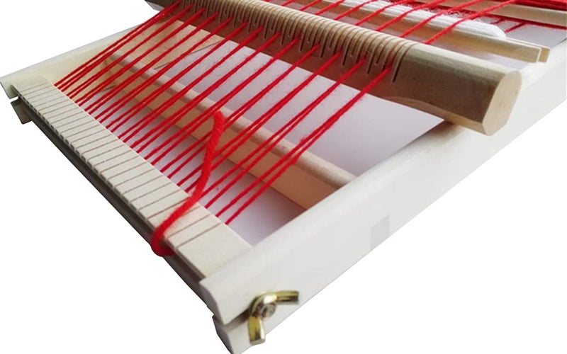 RRigo Weaving Loom Kit, 15.7" H x 11.8" W Wooden Tapestry Looms, Large Weaving Frame to Handcraft for Beginners, Came Pre-Warped for Quick Start - Image 5