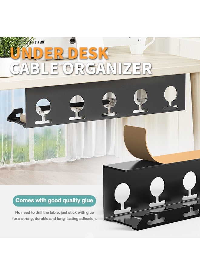 Under Desk Cable Management Tray, Metal Cord Storage Tray, Perfect for Home and Office Use