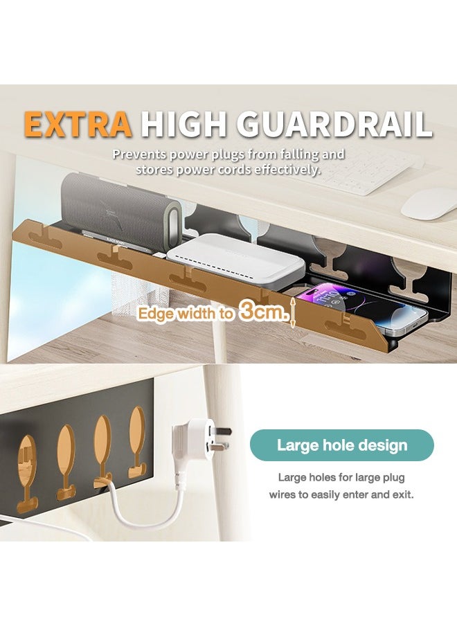 Under Desk Cable Management Tray, Metal Cord Storage Tray, Perfect for Home and Office Use