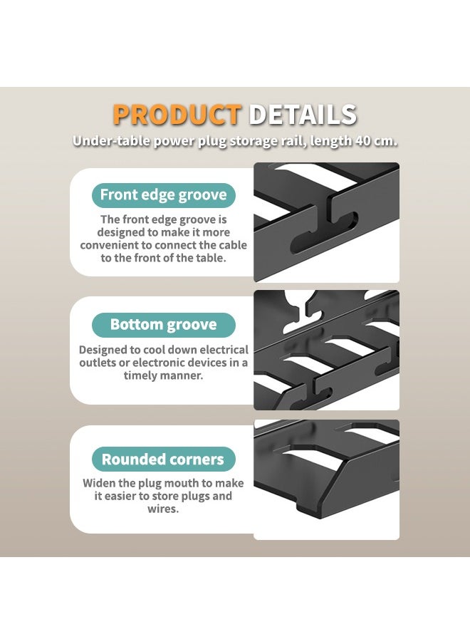 Under Desk Cable Management Tray, Metal Cord Storage Tray, Perfect for Home and Office Use
