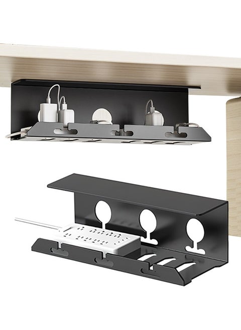 Under Desk Cable Management Tray, Metal Cord Storage Tray, Perfect for Home and Office Use