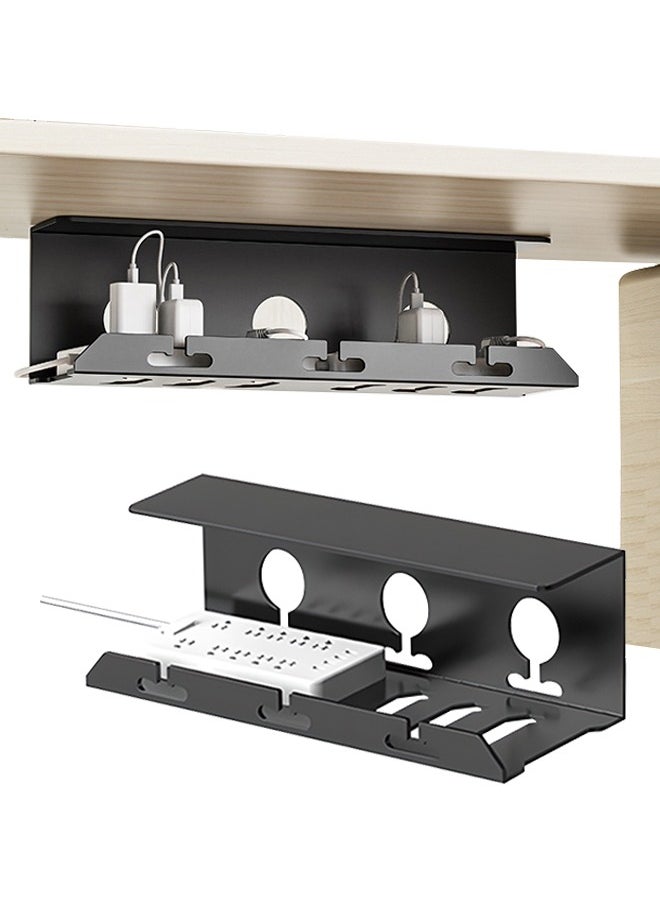 Under Desk Cable Management Tray, Metal Cord Storage Tray, Perfect for Home and Office Use
