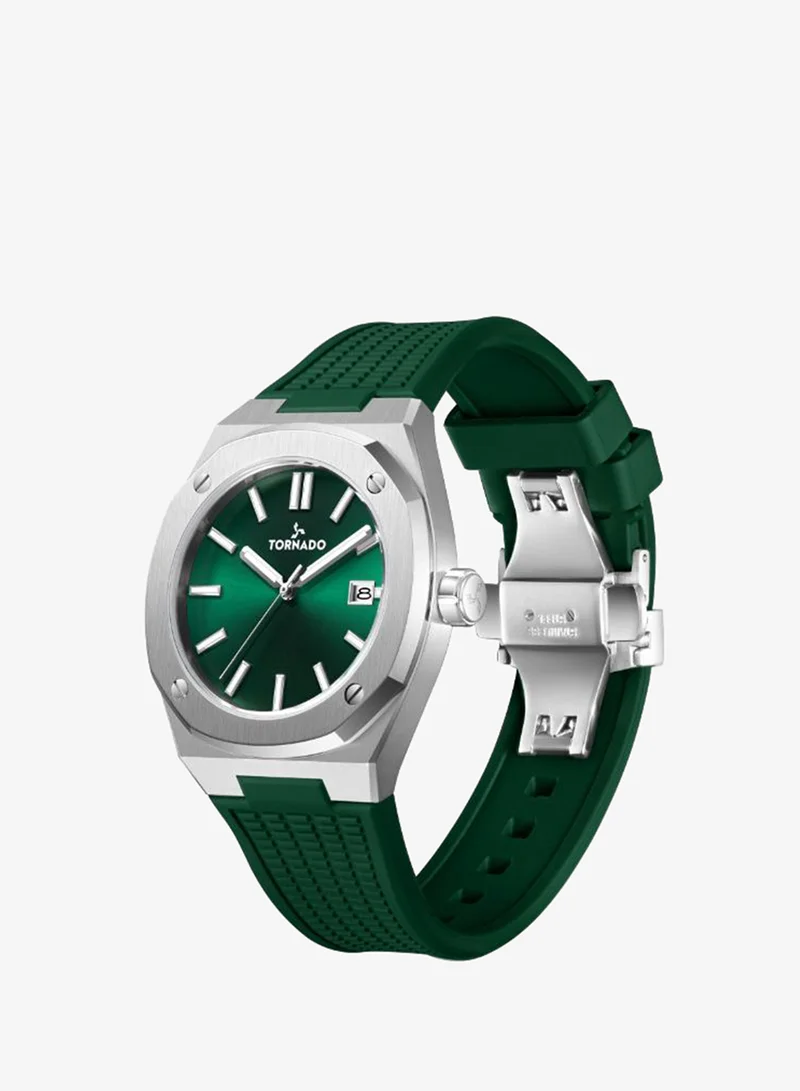 Tornado Men's High Quality Flexible And Durable Silicone Analog with date Display Watch T23003-SSHH - 42 mm