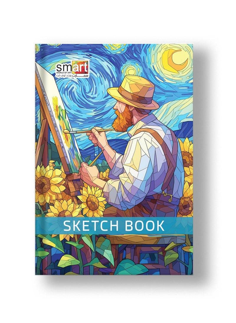 Smart Vincent Van Gogh High Quality Sketchbook 40 Light cream Sheets Size 24x16.50cm 95gm For Drawing, Art - Multi Color - By Smart  - Image 1