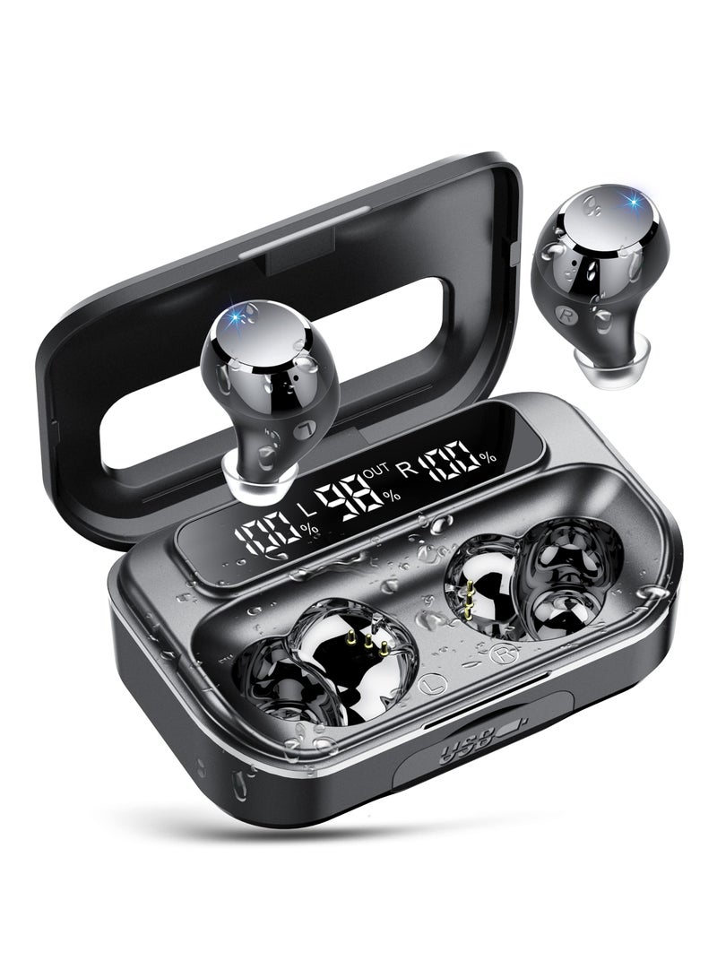 Excefore Wireless Earbuds, Wireless Bluetooth Earbuds, Bluetooth 5.3 Headphones, with LED Display 128H IP7 and 4 ENC Noise Cancelling Mic, for iOS, Android, Workout - Black - Image 1