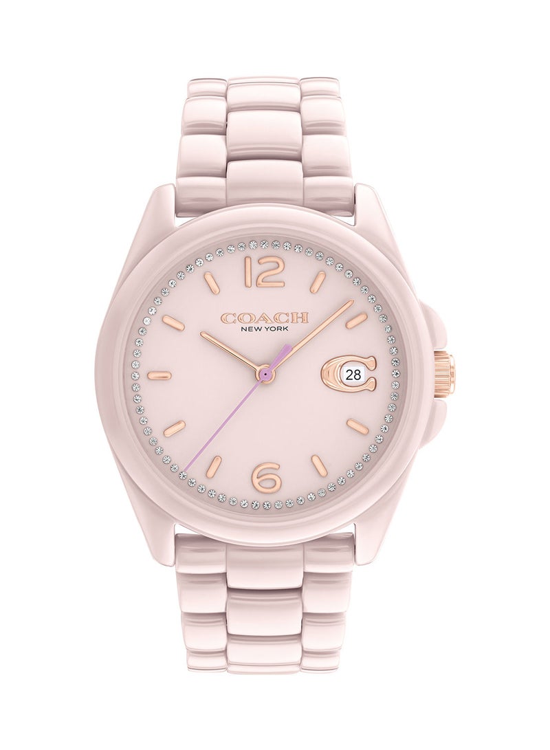 COACH ساعة كوتش غريسون للنساء بمينا باللون الوردي، ساعة سيراميك باللون الوردي - 14503926 - Image 2