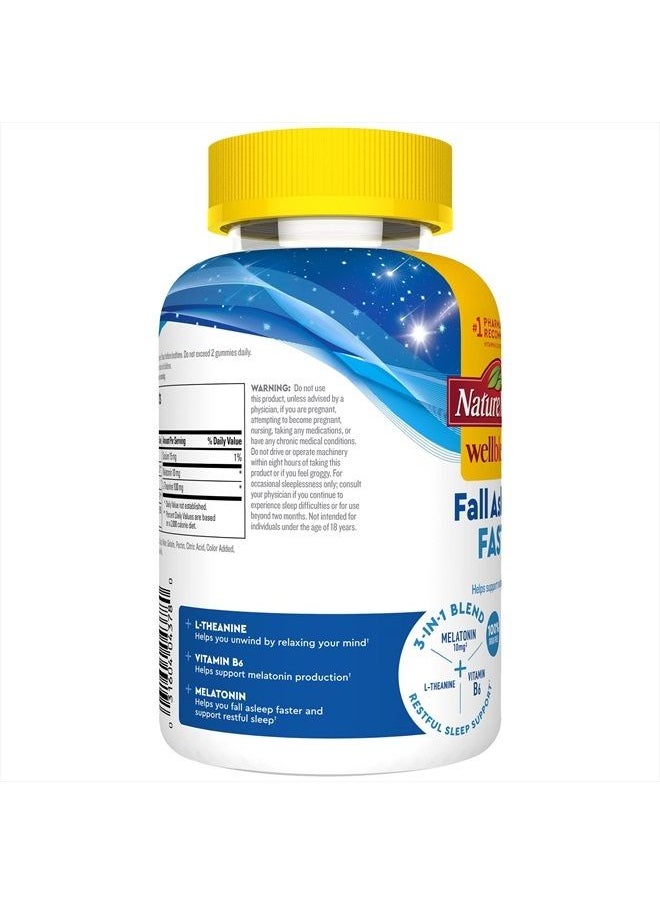 Nature Made - Wellblends Fall Asleep Faster, Sleep Aid with Melatonin 10mg, Vitamin B6, and L theanine 100 mg, 40 Gummies - Image 1
