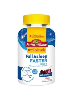 Wellblends Fall Asleep Faster, Sleep Aid with Melatonin 10mg, Vitamin B6, and L theanine 100 mg, 40 Gummies