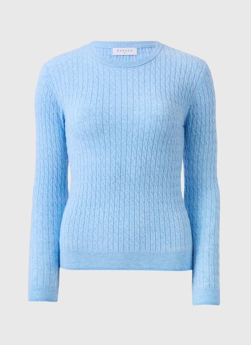 Matalan Light Blue Baby Cable Jumper