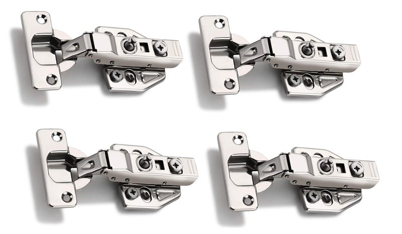 Met Craft Steel Soft Close 3D Hydraullic Clip On Concealed Hinges for Full Overlay Door Pack of 2 Pair (0 Degree Crank,Silver) - Image 1