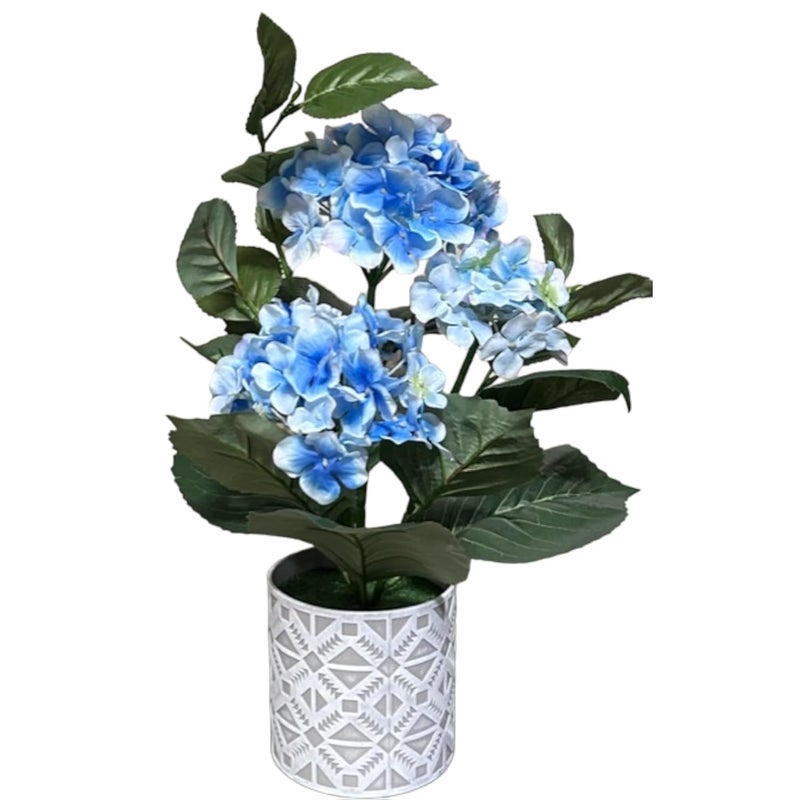 FOX FERN Hydrangea Artificial Potted Plant GAHY4600B Elevate Any Corner of Your HomeOffice Ornamental Plant Best for Gifting Party Home Decor Pack of 1 Ht 56CM Blue