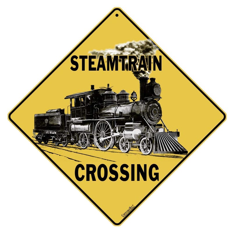 CROSSWALKS Steam Train Crossing 12" X 12" Aluminum Sign (X193) - Image 5