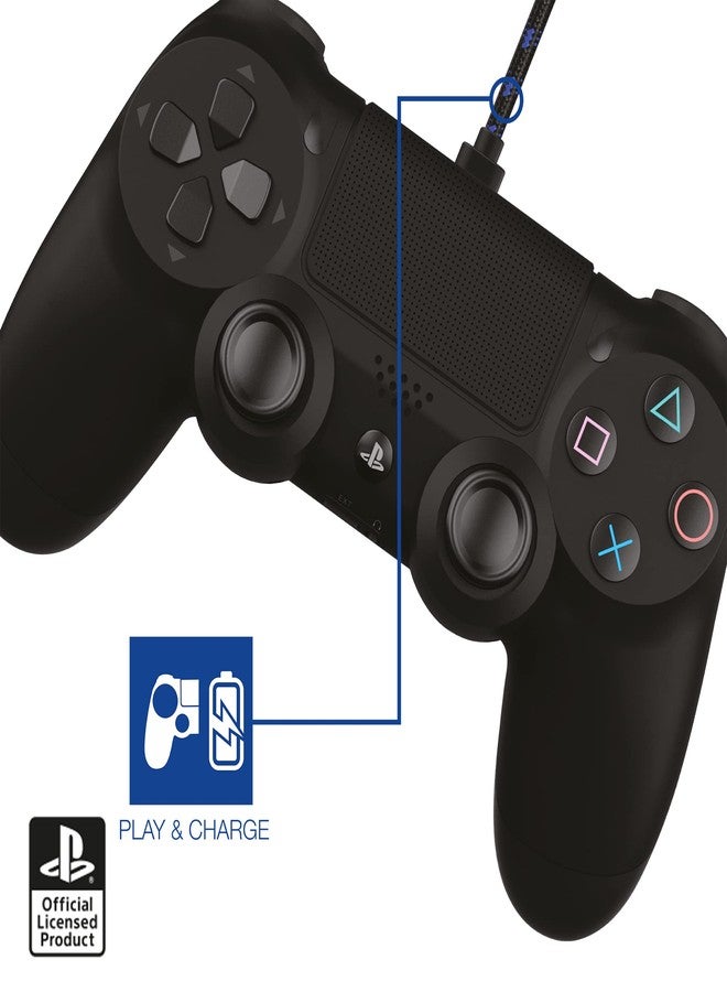 4Gamers SP-C10 Twin Play & Charge Braided Cables (2x3m) - Black Compatible with PS4 - Image 5