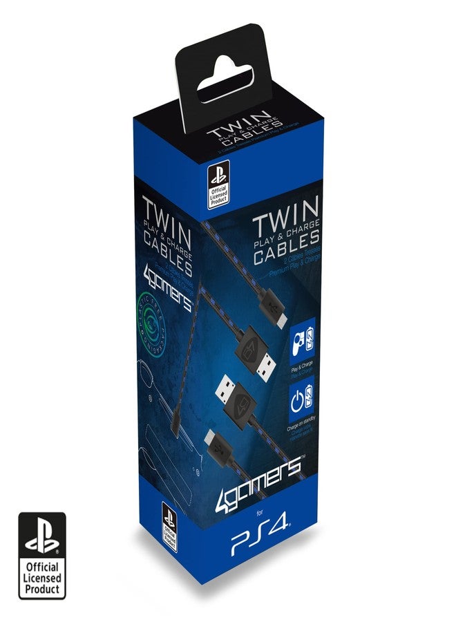 4Gamers SP-C10 Twin Play & Charge Braided Cables (2x3m) - Black Compatible with PS4 - Image 2