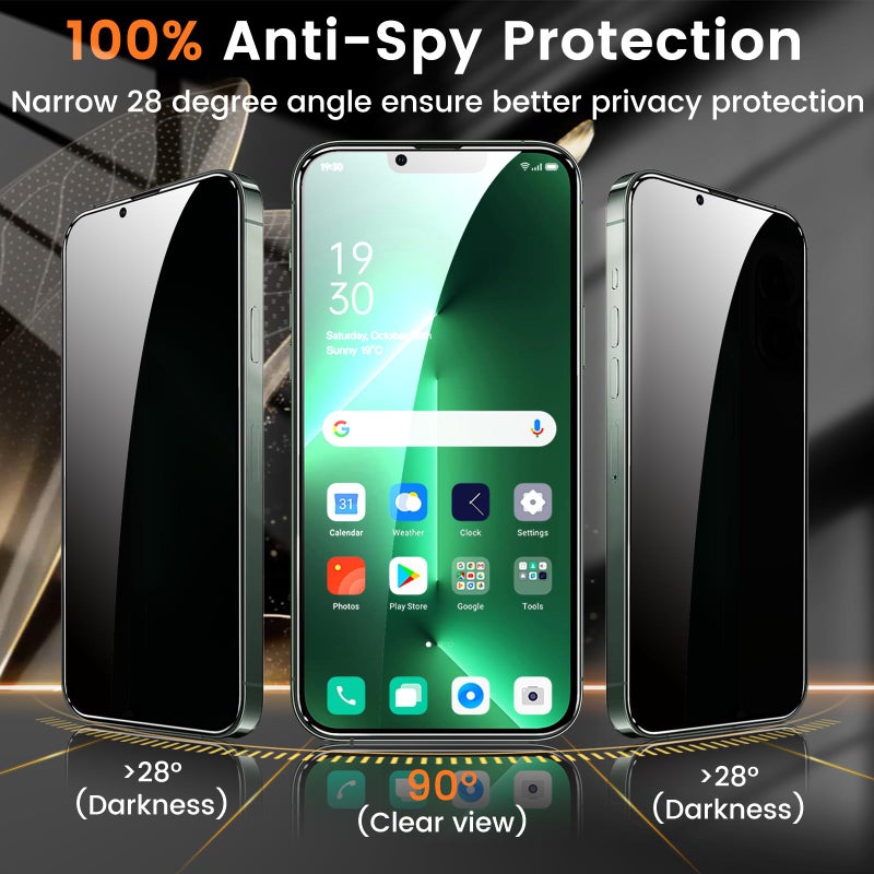 Lesakit 3+3 Pack Privacy Screen Protector for iPhone 13 Pro Max 6.7-Inch with 3 Pack Camera Lens Protector, Anti Spy Tempered Glass Film 9H Hardness Bubble Free Case Friendly - Image 3