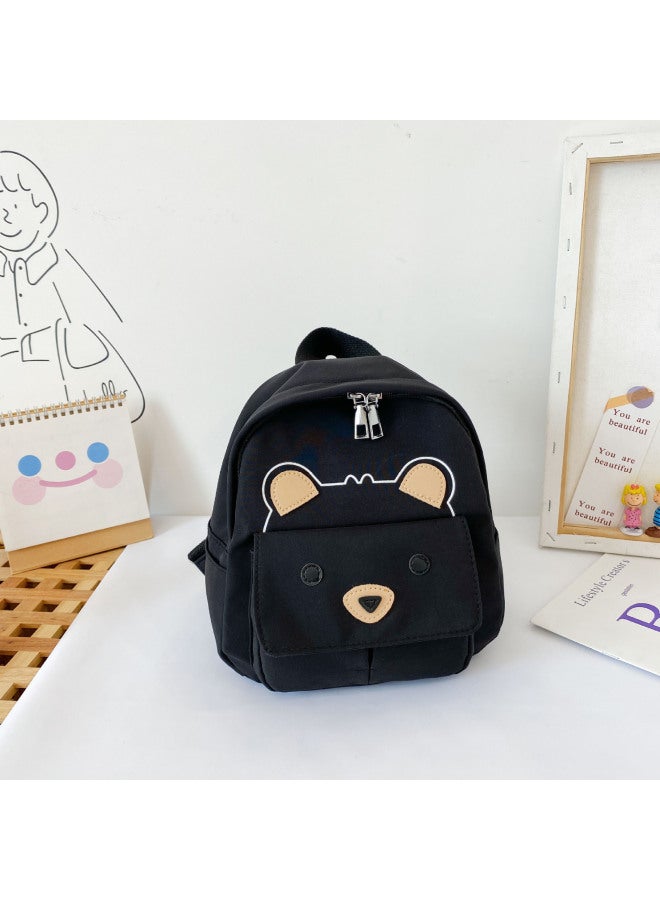 Children's Schoolbag Cartoon Cute Kindergarten Primary School Boys And Girls Korean Style Bear Lightweight Backpack Schoolbag Customized-Color:Black Trumpet  - Image 1