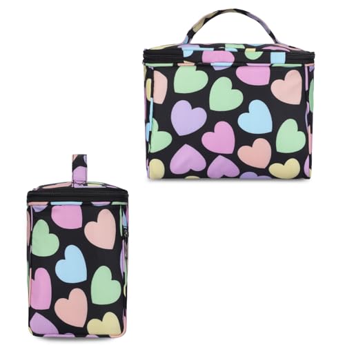 KUKLAR Polyester Waterproof Multifunctional Small Cosmetic Bag for Women, Makeup Bag for Travel, Cosmetic Bag Pouch,Makeup Organizer Perfectly Fit in Any Suitcase Or Big Bag (Black Heart) - Image 5