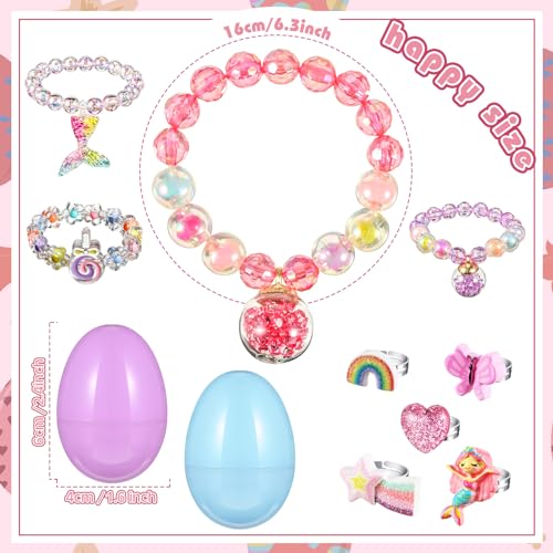 Halloscume 24 Set Easter Eggs Filled with Jewelry Princess Easter Eggs Plastic Easter Eggs Filler Easter Gift Easter Basket Stuffers Pre Filled Easter Eggs Bulk for Kids - Image 5