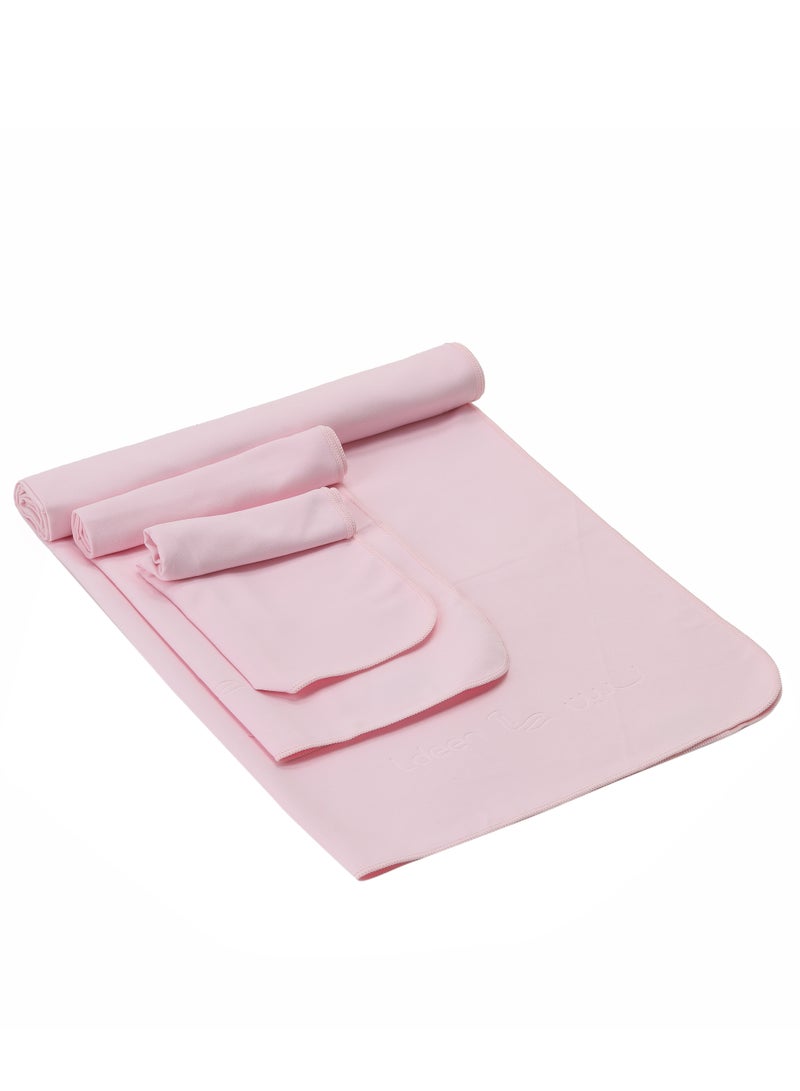 لدين طقم المناشف المطورة - وردي - Image 1